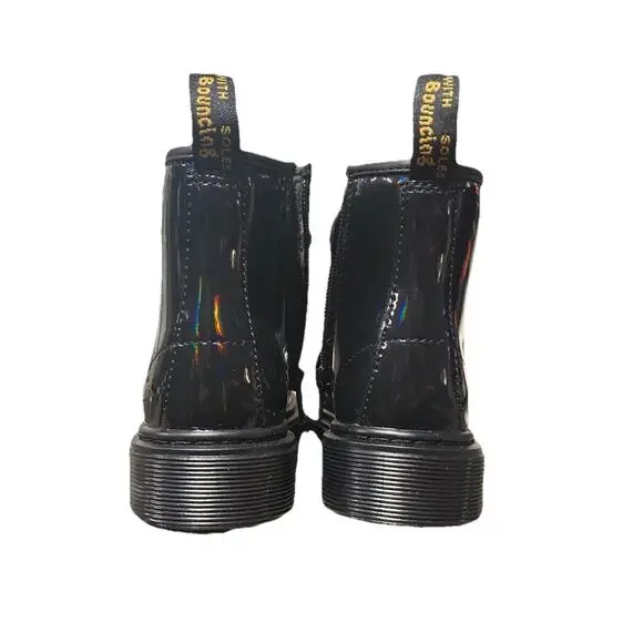 Dr. Martens 1460 Junior Rainbow Patent Boots UK 12 US 13 Kids Holographic - Picture 3 of 5